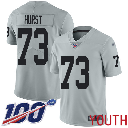 Oakland Raiders Limited Silver Youth Maurice Hurst Jersey NFL Football #73 100th Season Inverted Legend Jersey
